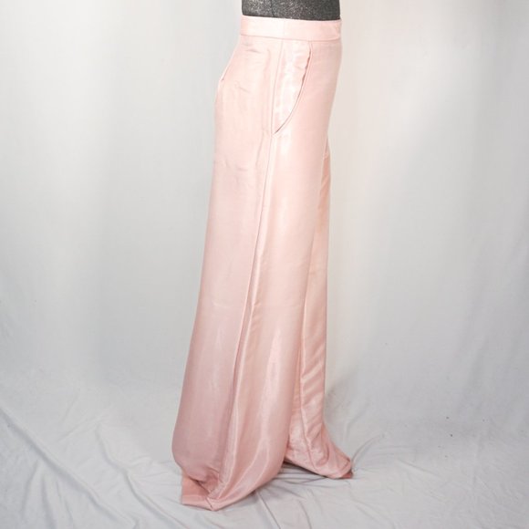 RALPH LAUREN Theodora Wide Satin Pink Pants NWOT - Picture 5 of 6